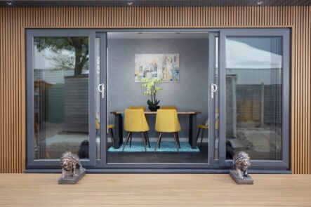 Garden room with patio doors